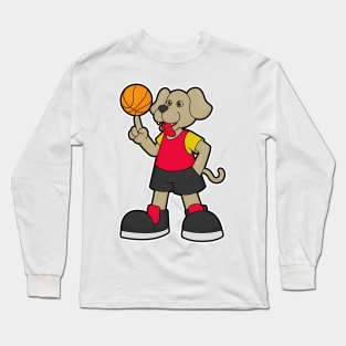 Dog as Basketball player with Basketball Long Sleeve T-Shirt